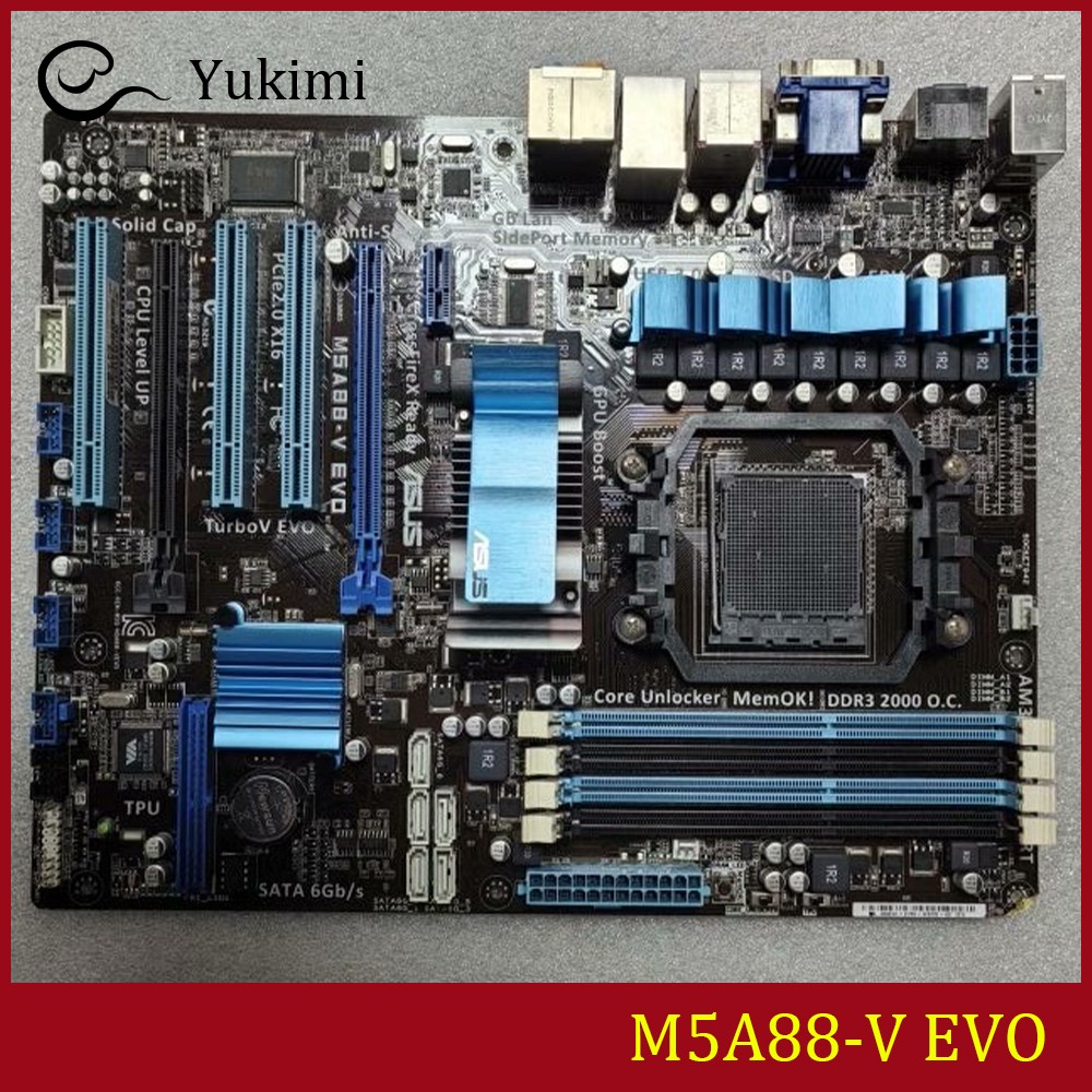 FOR ASUS M5A88-V EVO DDR3*4 AMD AM3+16GB HDMI DVI VGA ATX Ｍotherboard Test OK