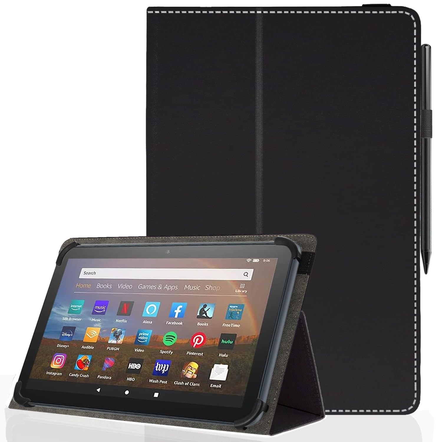 Pudiceva 11 12 Inch Android Tablet Case,Slim Folding Stand Cover 11-12, Back