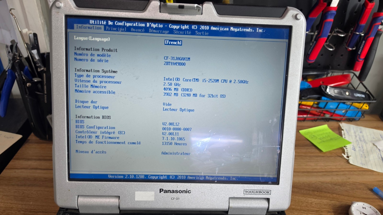 Panasonic Toughbook CF-31 i5-2520M 4GB / 256GB SSD Windows 11 Pro Touchscreen