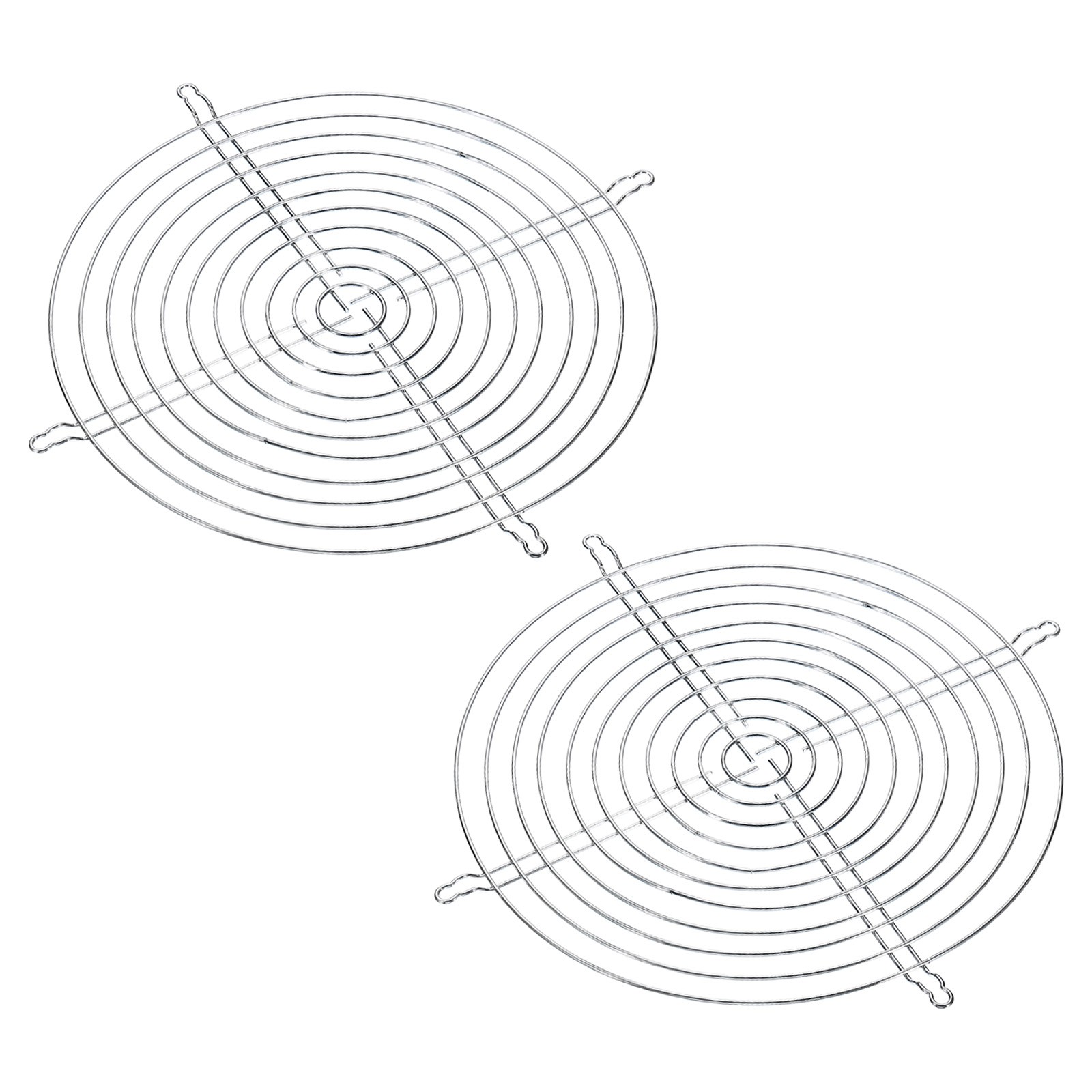 2 Pack 254mm Dia Fan Finger Metal Grill Protector Guard Silver