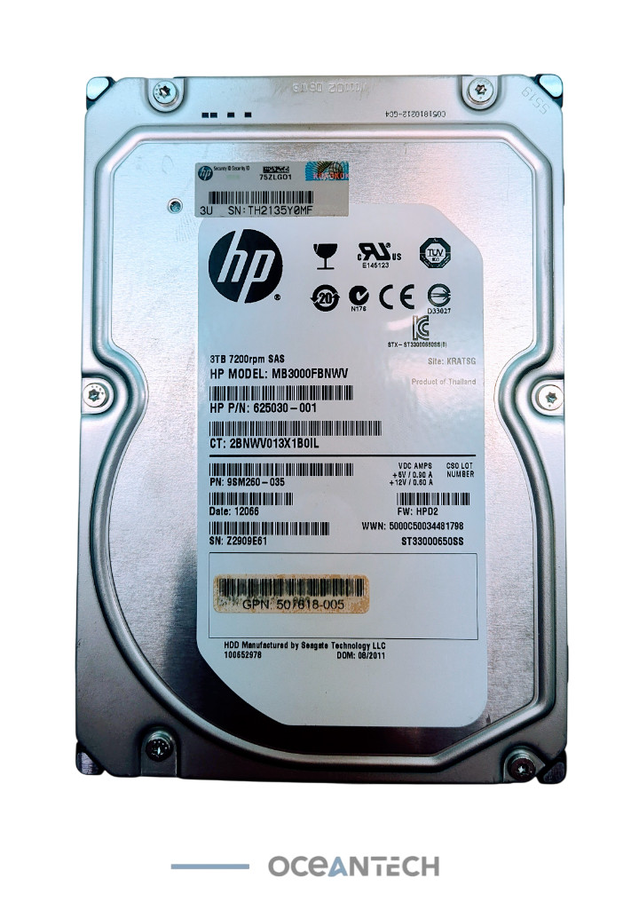 HP / Seagate 3TB SAS 7.2K RPM 3.5IN  653959-001  / ST33000650SS HD