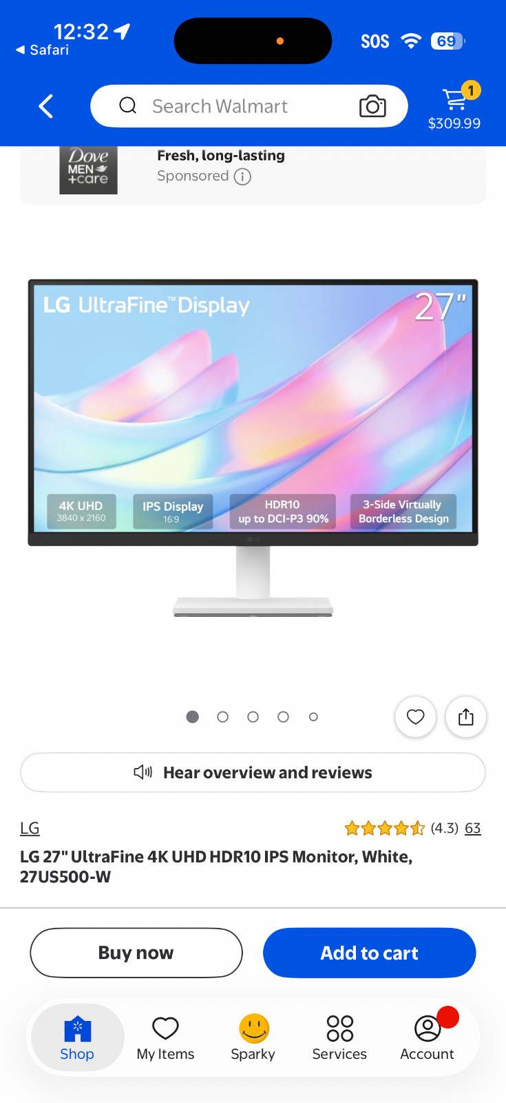 LG ultra fine display monitor 27US550