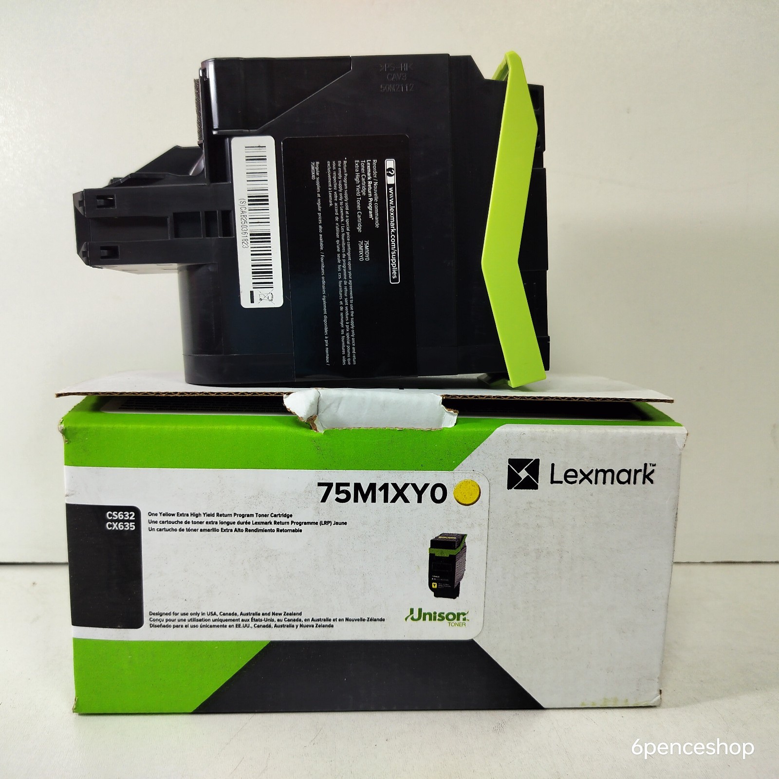 OB 10.5oz/298g-Lexmark 75M1XY0 Extra High Yield Yellow Toner Cartridge