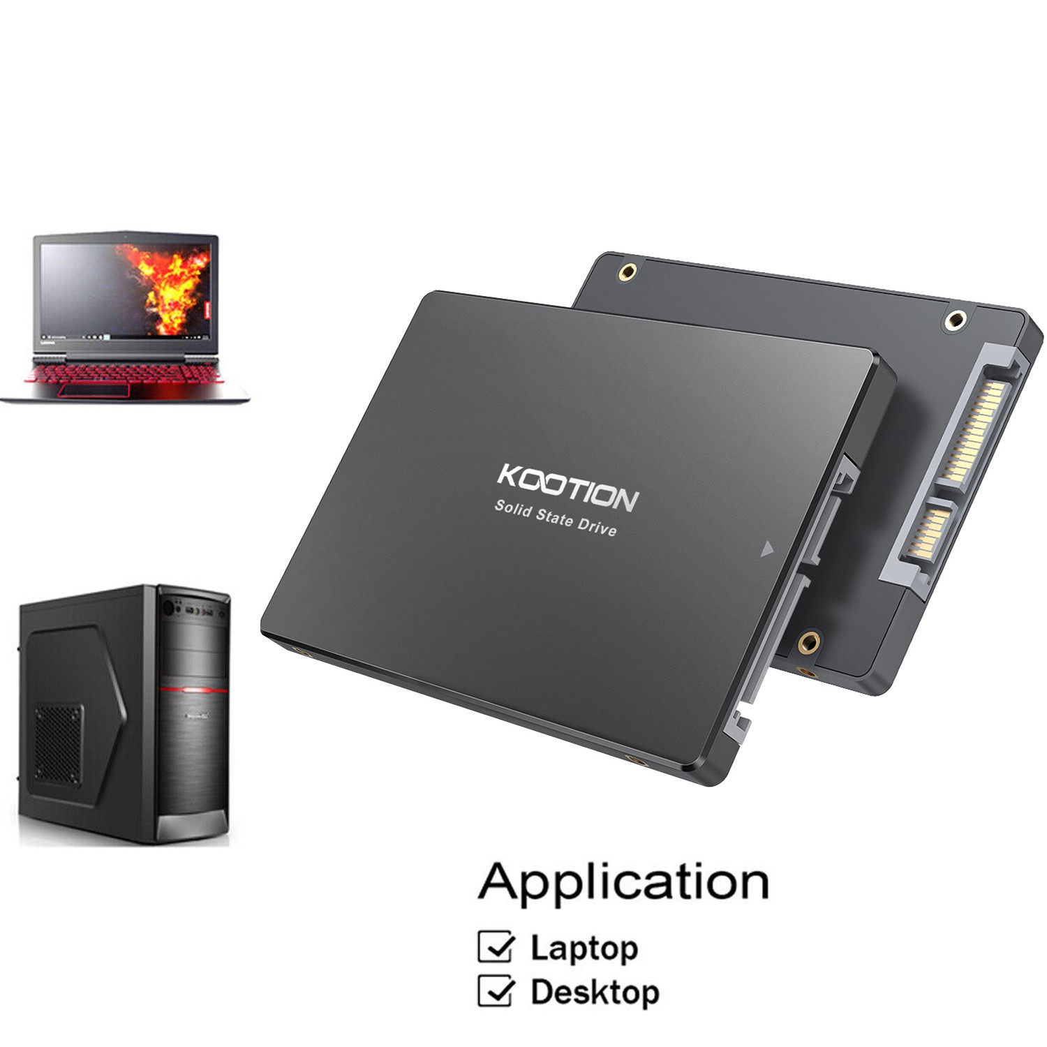 KOOTION 2.5" SATA3 SSD 128GB 256GB 512GB Internal Solid State Drive for Laptop