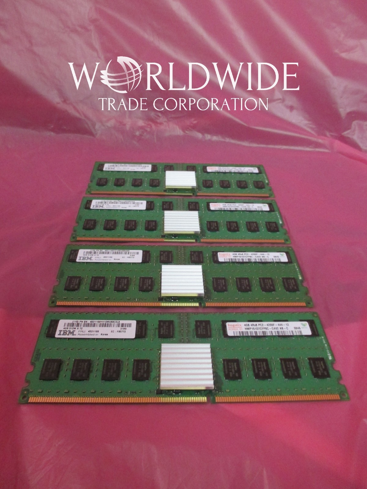 Lot of qty 4 IBM 45D1199 0/16GB 533MHz POWER6 DDR2 Memory MMA FHA p/iSeries