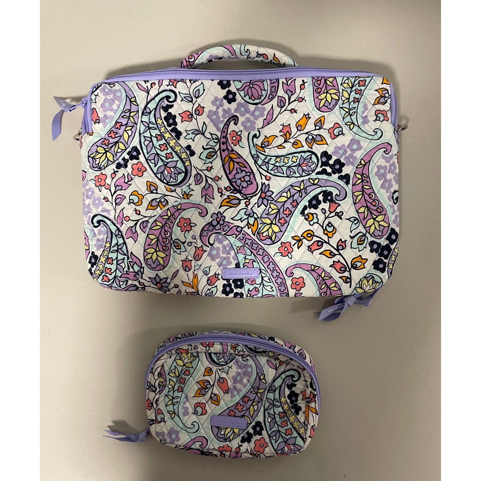 Vera Bradley Magdalena Paisley Soft Laptop Workstation Case & Tech/Cable Pouch