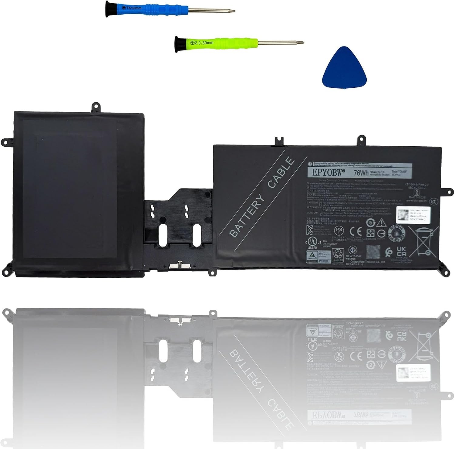 Y9M6F Laptop Battery 76Wh 6334mAh 5 Cell Compatible with Dell P41E001 P87F001