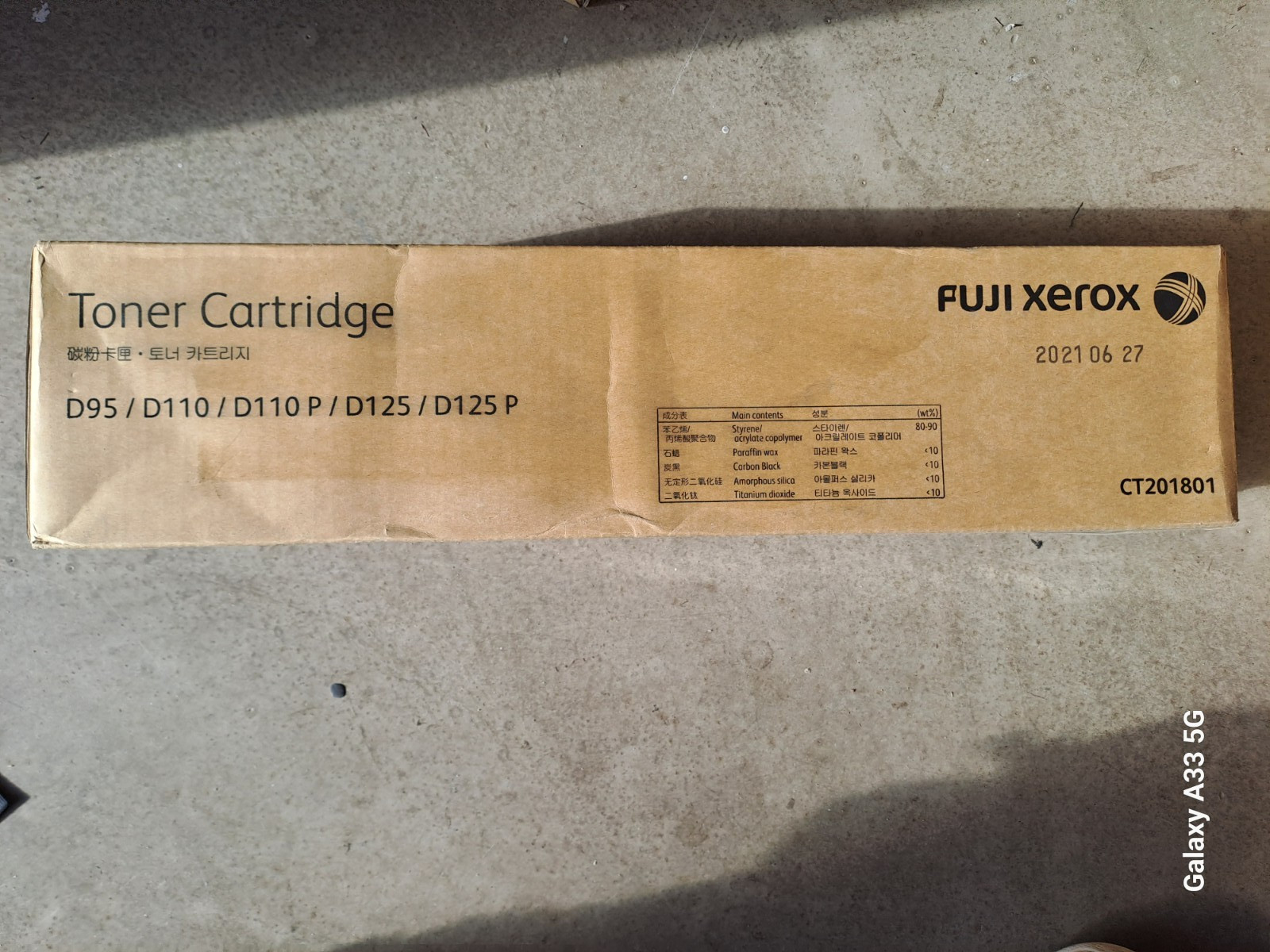 Genuine Fuji Xerox CT201801 BLACK Toner for DocuCentre D95 110 125P 65K PAGES