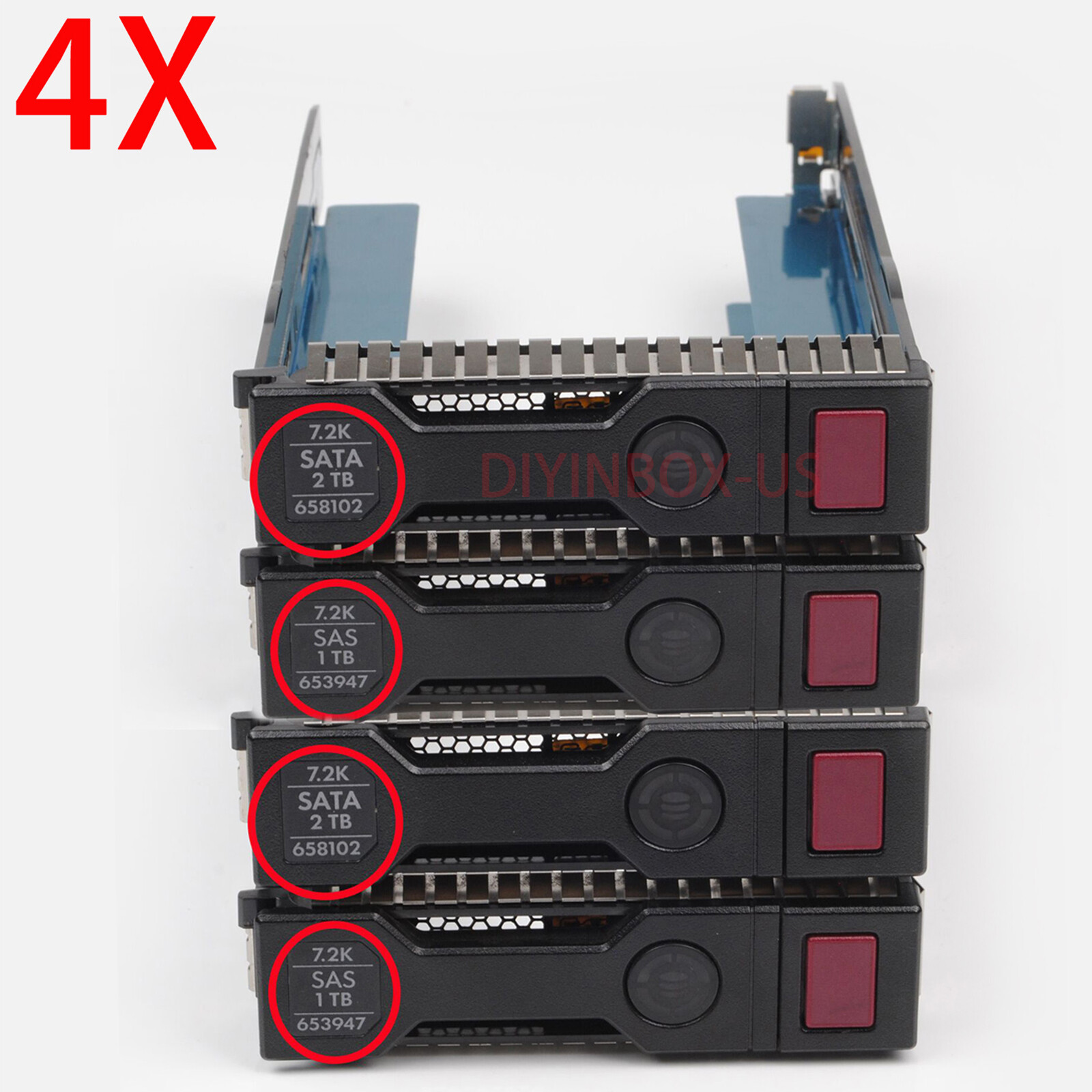 X4 GENUINE 651314-001 HPE TRAY FOR 3.5'' SAS/SATA DRIVE TRAY DL360p DL380 G8 G9