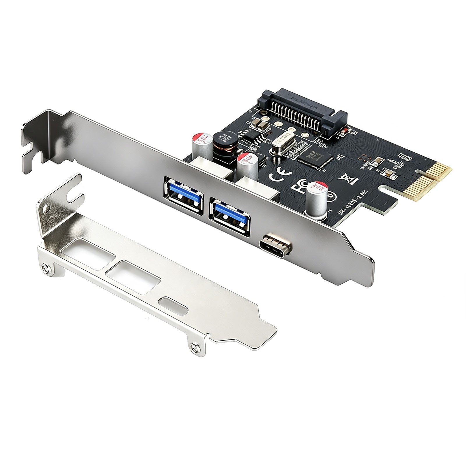 USB 3.1 Type C + 2 USB 3.0 Type A + SATA 15PIN PCIE PCI Express Expansion Card