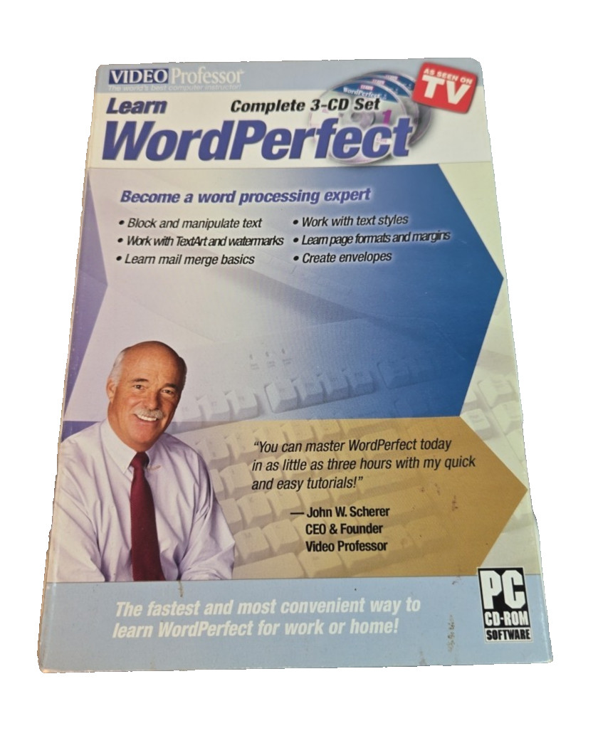 Video Professor,  Learn WordPerfect, PC Software