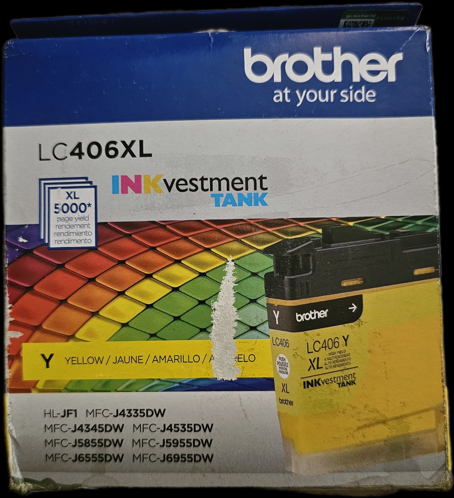 Genuine Brother LC406XL Yellow Inkvestment Tank Ink Cartridge High Yield  OEM 