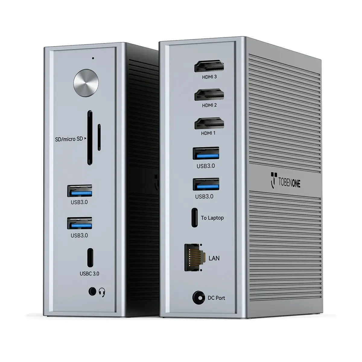 TobenONE USB C Laptop Docking Station 3-Display Triple 4K 14-in-1 for macOS&Win