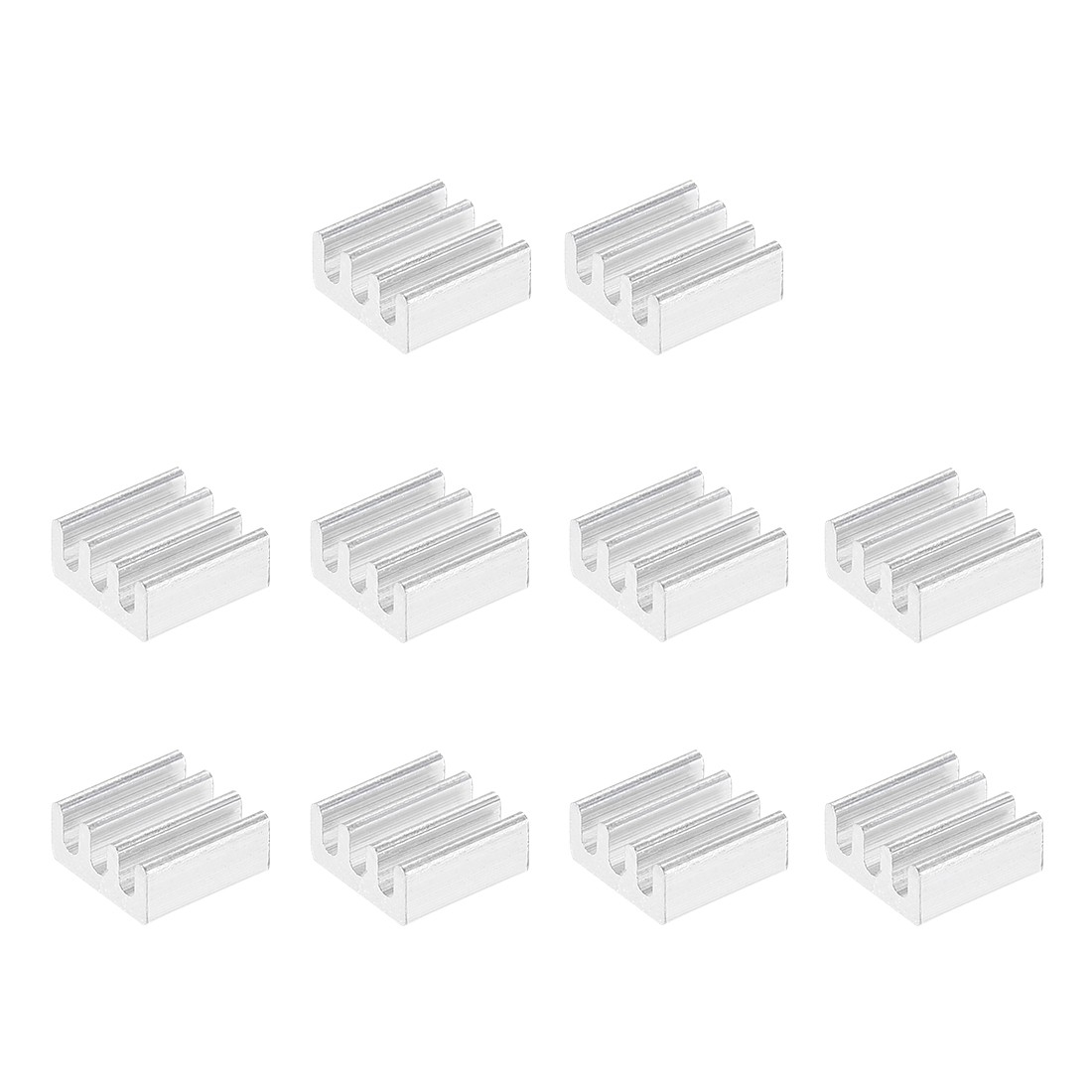 Electronics Cooler Heatsink for MOS GPU IC Chip Silver 7 x 7 x 3 mm 10pcs