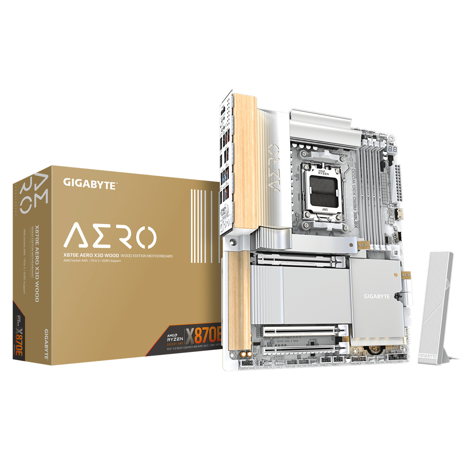 GIGABYTE X870E AERO X3D WOOD Motherboard///