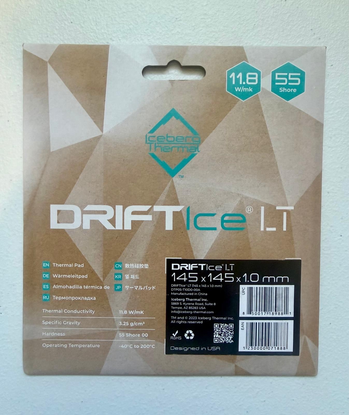 Iceberg Thermal DRIFTIce LT 6-Pack 145x145x1.0mm 11.8 W/mK Thermal Pads