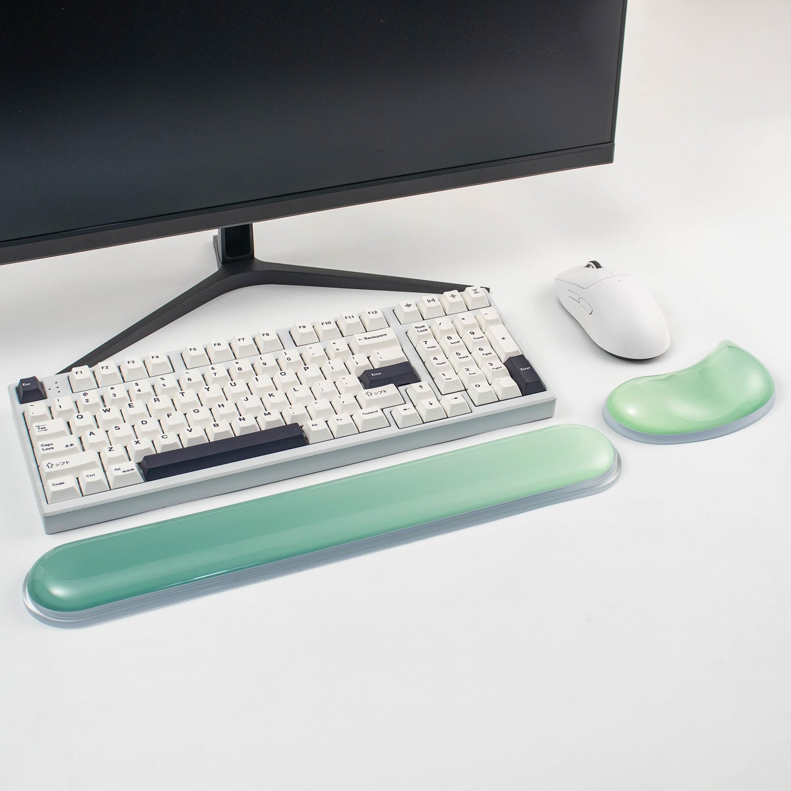 Gel Keyboard and Mouse Wrist Rest Set –Green Clear Wrist Rest for Computer Ke...