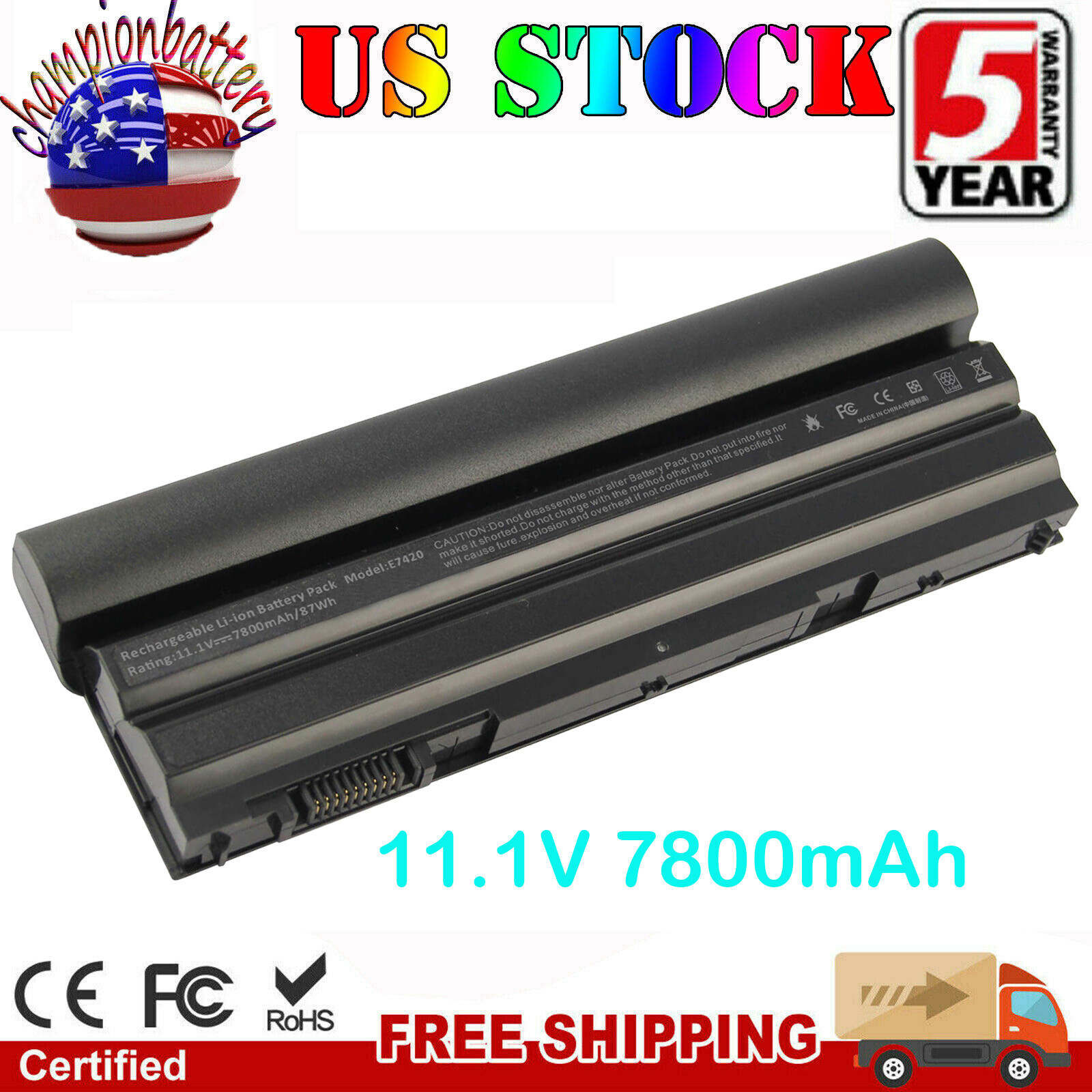 New 9 Cell 7800mAh Laptop Battery For Dell 2P2MJ 312-1325 312-1165 M5Y0X PRV1Y