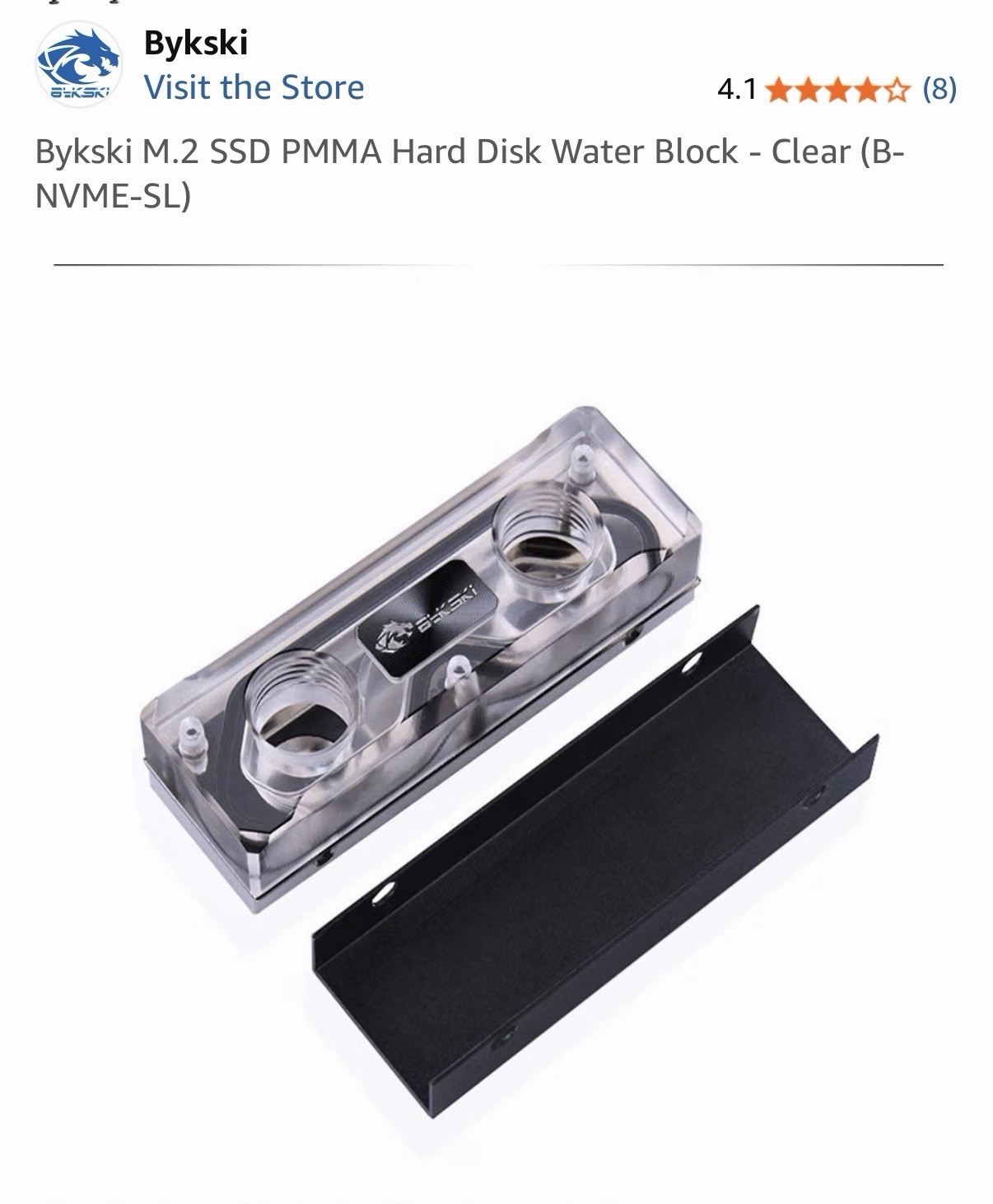 Bykski M.2 SSD PMMA Hard Disk Water Block - Clear (B-NVME-SL) .
