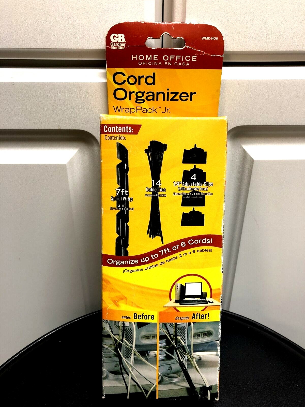 Gardner Bender Cord Organizer Wolfpack Jr up to 7 Feet/6 Cords Clips, Wrap, Ties