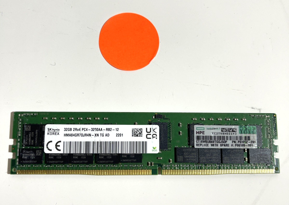 SK Hynix 32GB 2RX4 PC4-3200AA HMA84GR7DJR4N-XN ECC SERVER RAM-FOR PARTS
