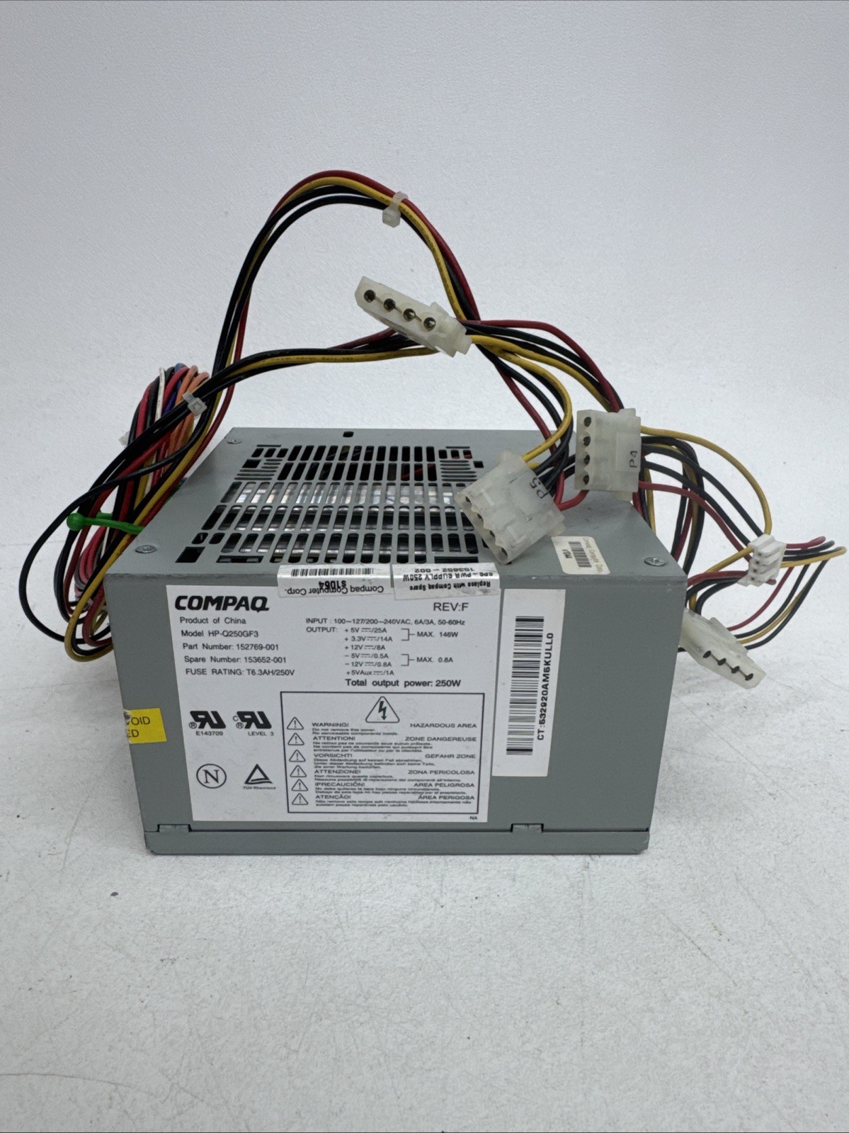 Compaq HP-Q250GF3 250W Power Supply 152769-001