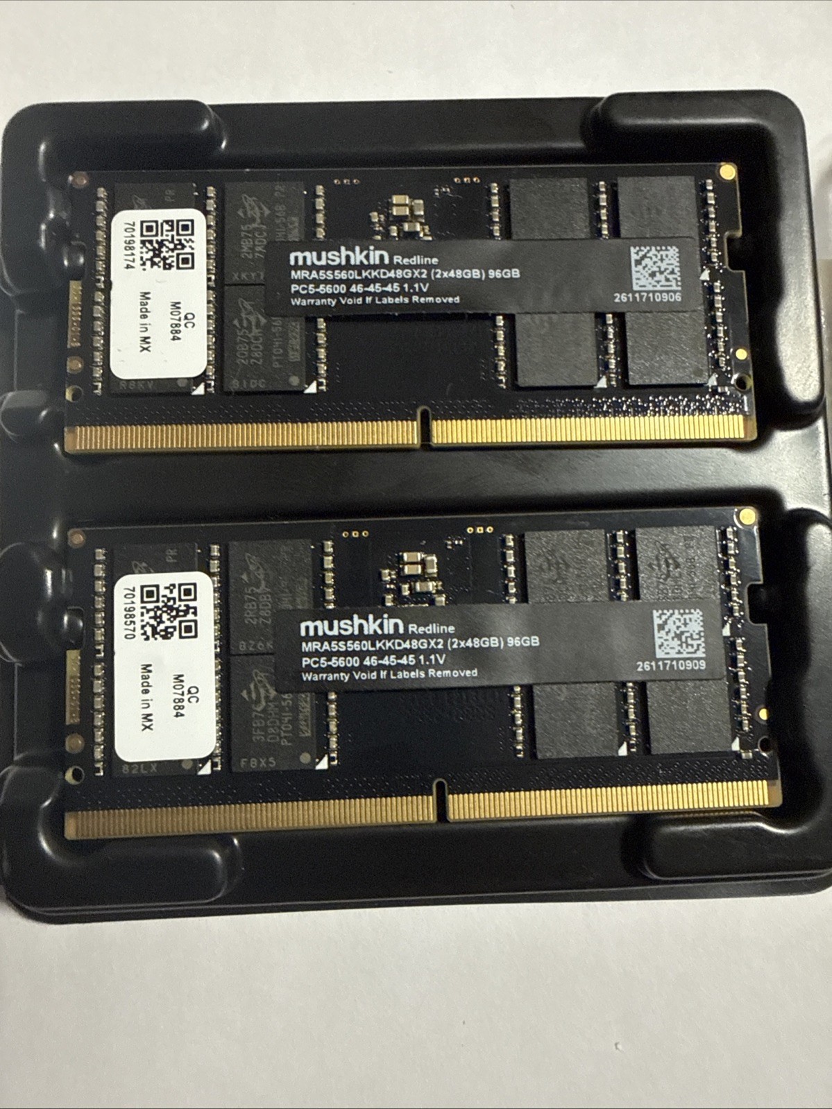 Mushkin Redline 96GB (2x48GB) DDR5 5600 MHz SODIMM Laptop RAM MRA5S560LKKD48GX2