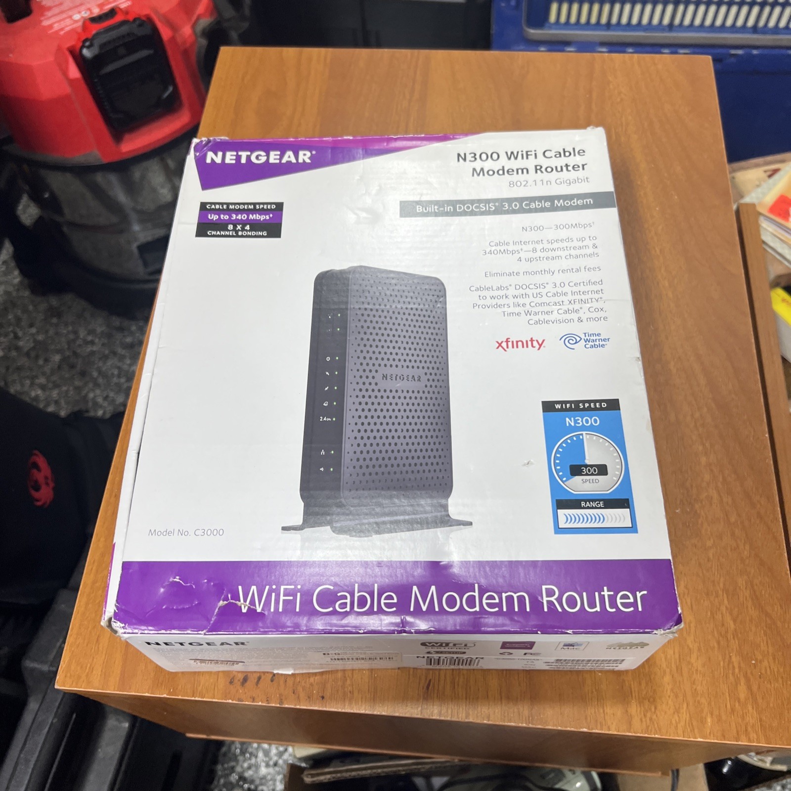 NETGEAR C3000-100NAS N300 (8x4) WiFi DOCSIS 3.0 Cable Modem Router