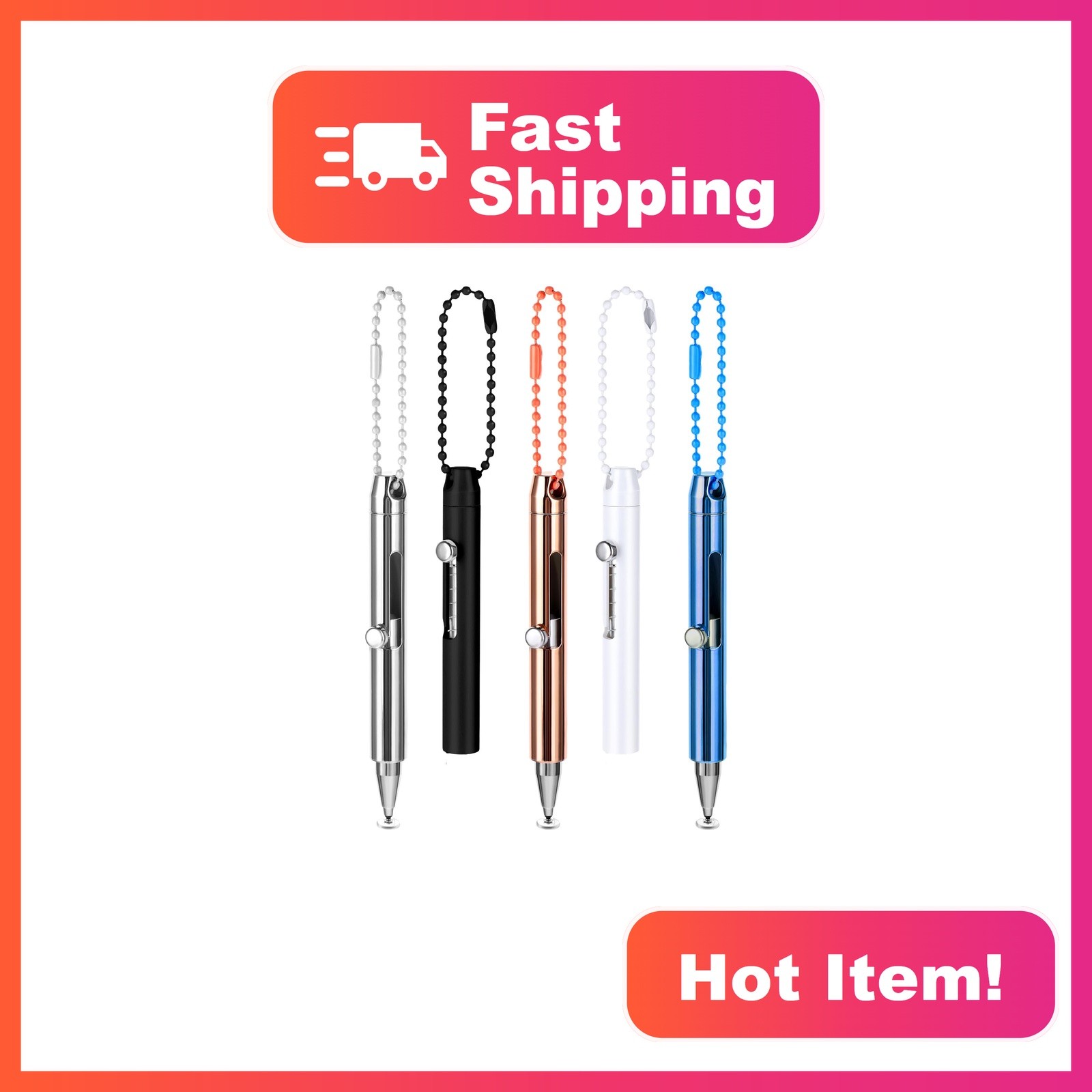 Mabor 5 Pcs Mini Stylus Pens with Keychain