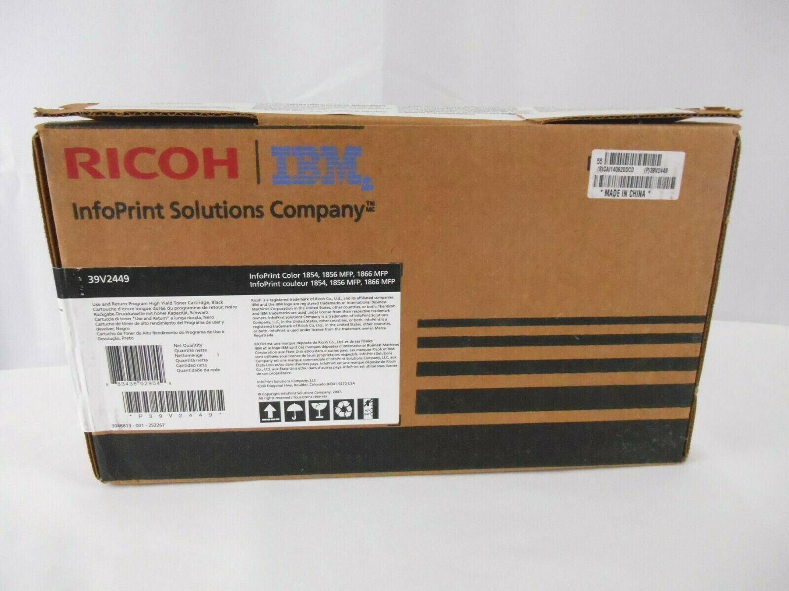 RICOH IBM 39V2449 INFOPRINT COLOR 1854 HIGH YIELD TONER CARTRIDGE BLACK