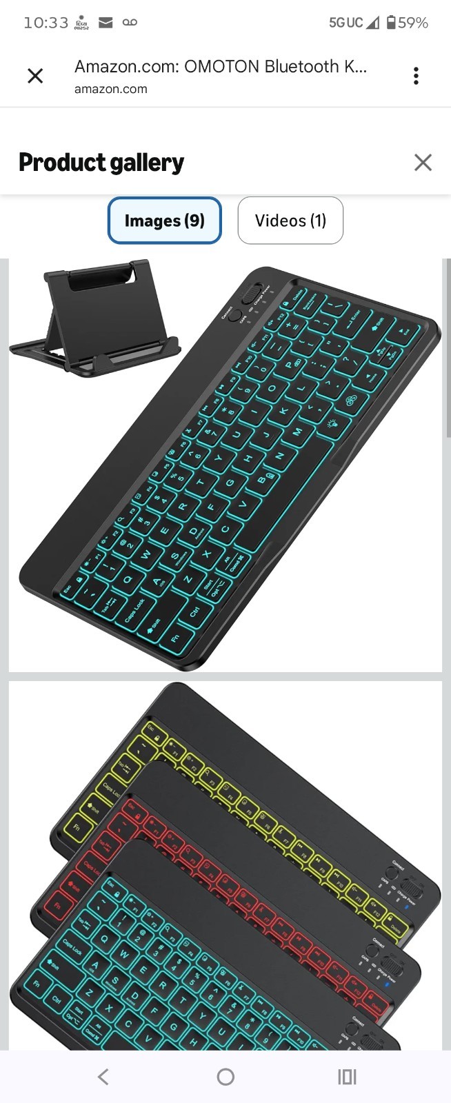 OMOTON Ultra-Slim Bl...nabled Devices,Black.New