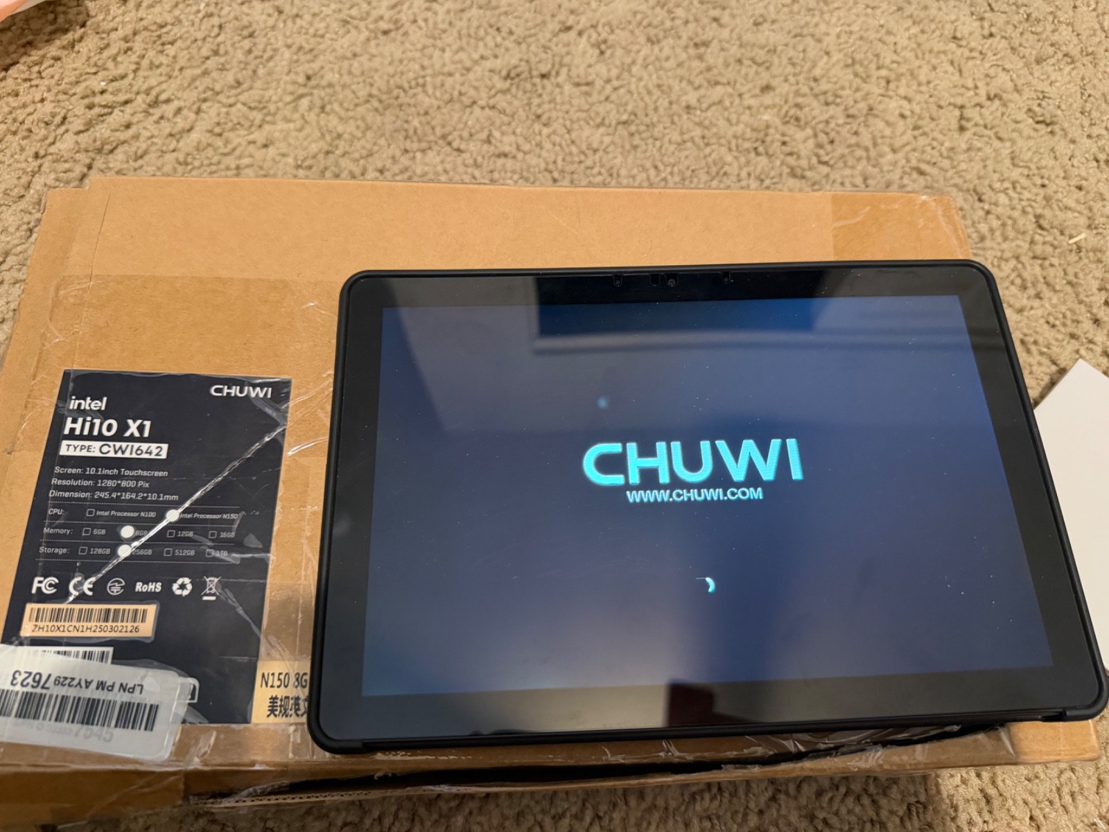 CHUWI Hi10X1 10.1" Tablet Laptop  Intel N150 Quad Core 8GB DDR4 256GB SSD  Win11