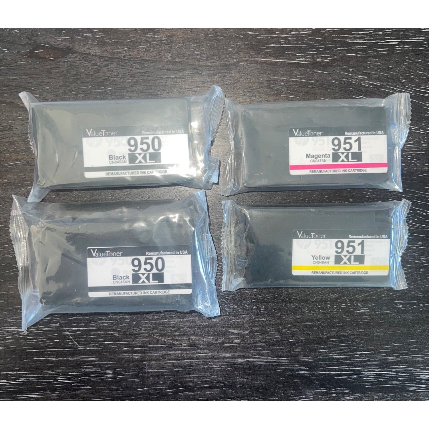 ValueToner For HP 950XL 951XL Ink Cartridge black magenta yellow lot of 4 sealed