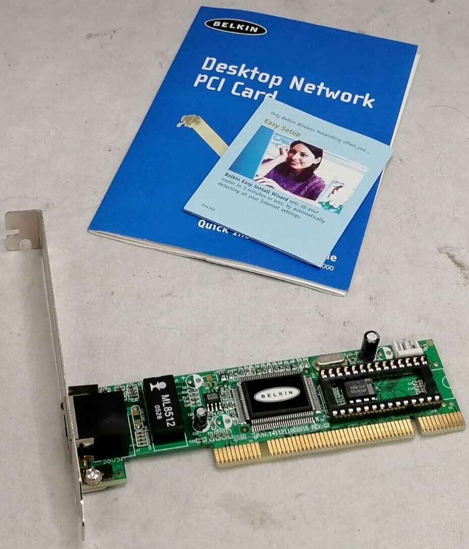 Belkin F5D5000 32 Bit PCI Desktop Network Card With Papers