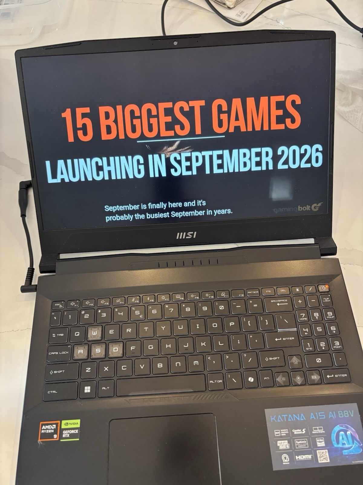 MSI Katana A15 AI B8VG 15.6in Ryzen 9 8945HS RTX 4070 16GB 954GB SSD