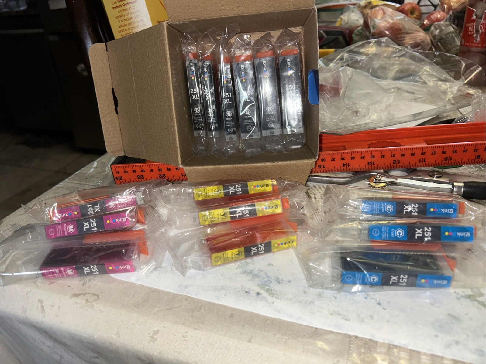 EZink Ink Cartridges PGI250XL, CLI251XL (15 Pack) All Sealed Expiry 28/10/2026.