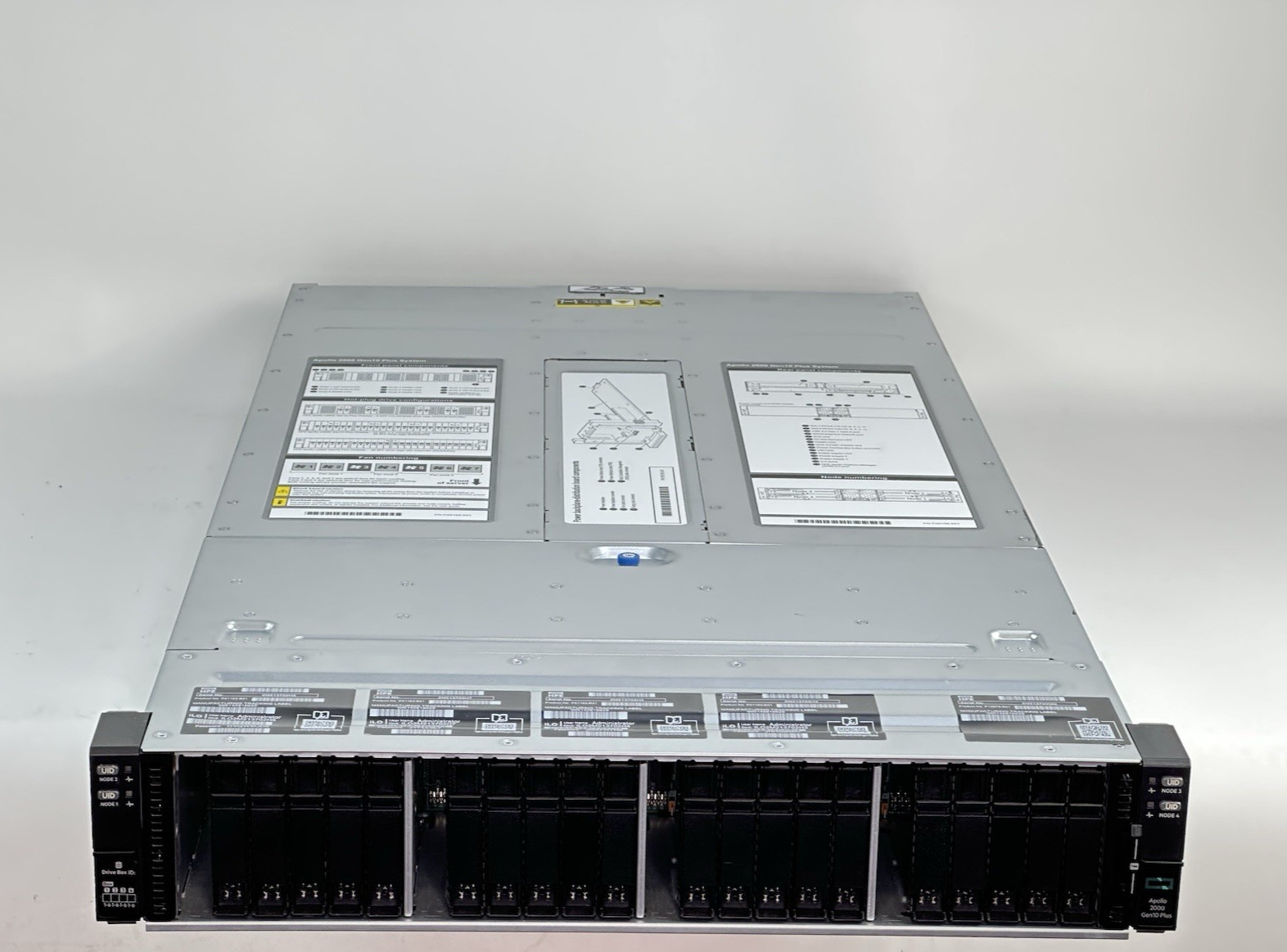 Lot 20x HPE Apollo n2600 Gen10 Plus 24x SFF SATA/SAS BP Chassis No PSU No Nodes