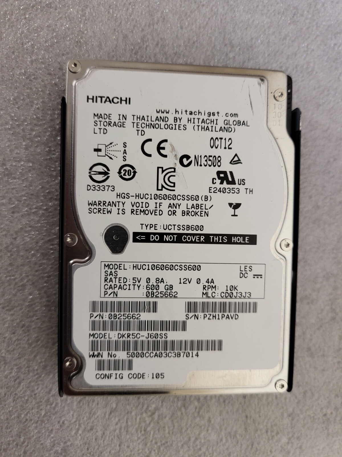 HGST HUC109090CSS600 900GB 2.5" 10K 6G SFF SAS Hard Drive 0B26014 US SELLER