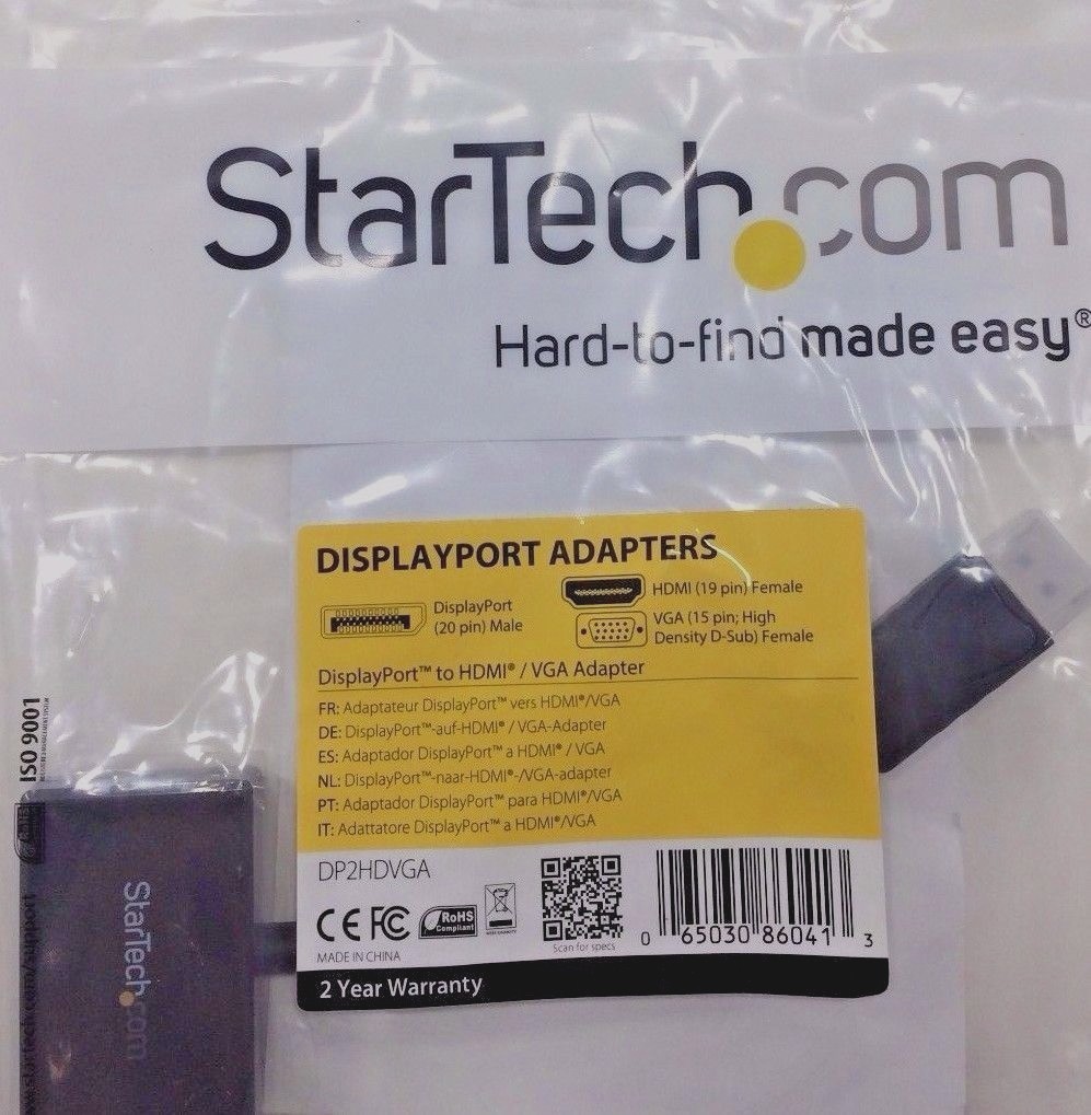 StarTech.com DP2HDVGA Travel A/V Adapter 2-In-1 DisplayPort to HDMI or VGA 