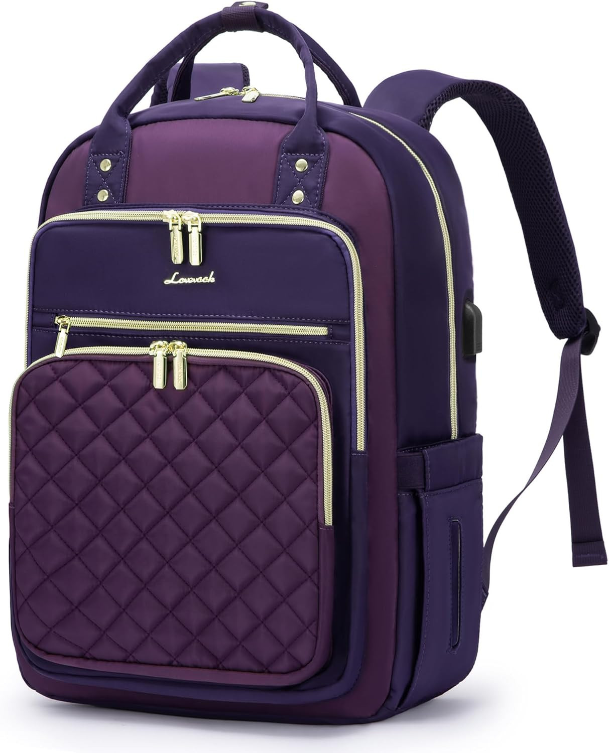 Laptop Backpack Purse for Women 15.6" Travel Bag USB Port Water Resistant