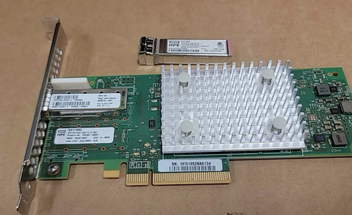 HPE QLE2690-HP SN1100Q 16Gb One-Port FC HBA 853010-001 P9D93A W/SFP High Profile
