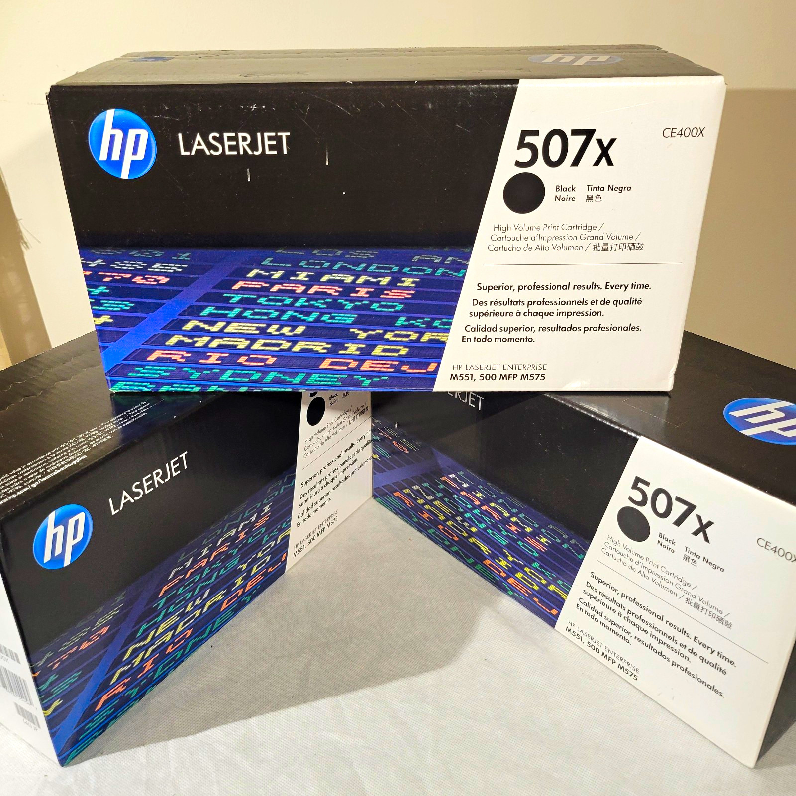 Lot of 3 HP 507X Black Toner Cartridge CE400X LaserJet Factory Sealed OEM New