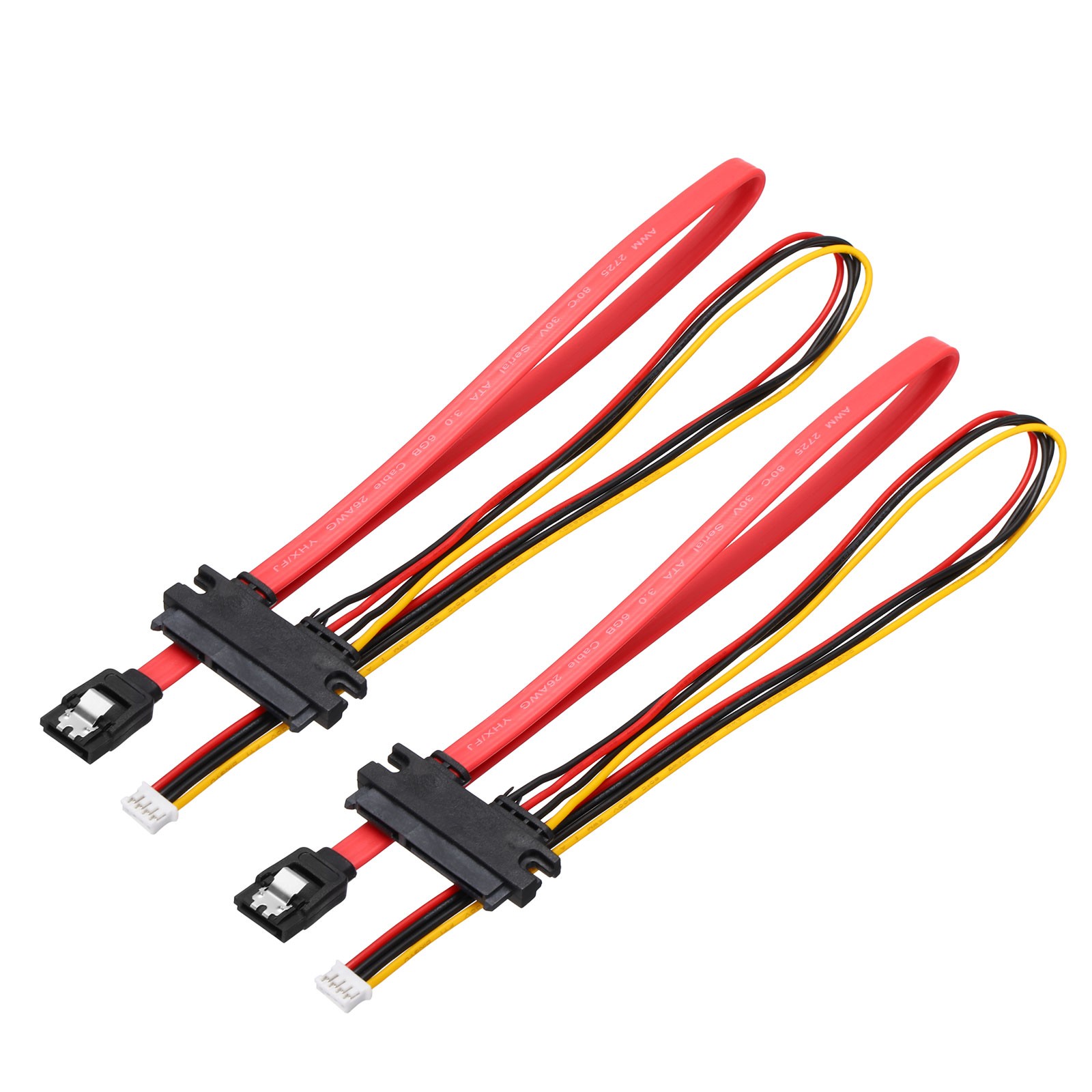 40cm PH2.0 4 Pin to SATA 7+15 Pin Power Cable, 2 Pack Right Angle (90 Degree)