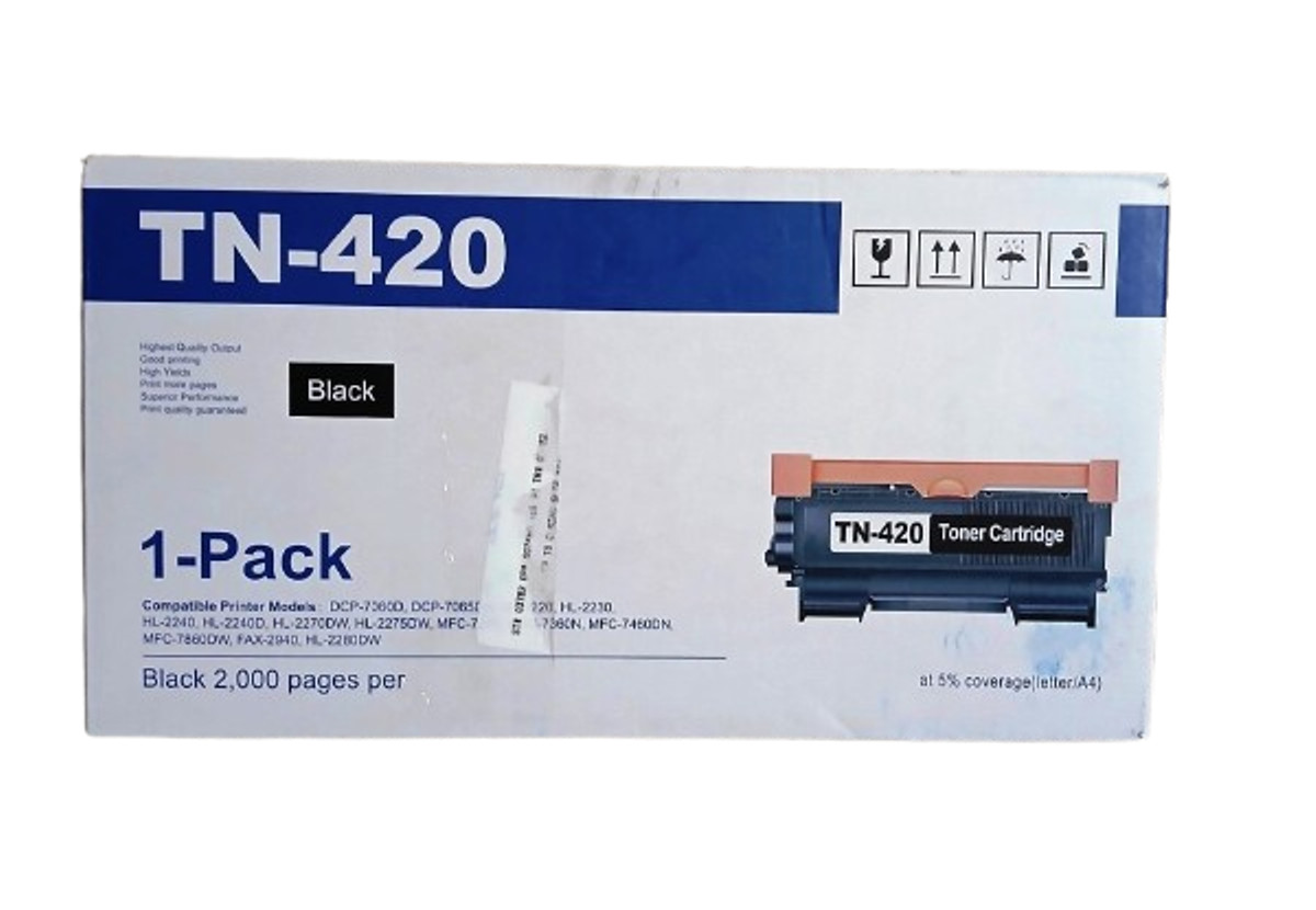 TN420 Black Toner Replacement for Brother TN 420 TN-420 Toner Cartridge New