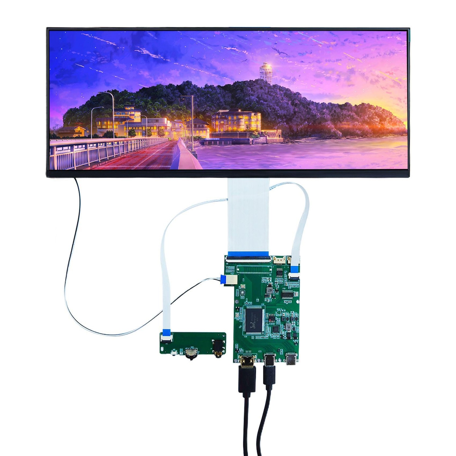 12.3'' 2K LCD Screen 2400x900 with USB-C LCD Controller Board