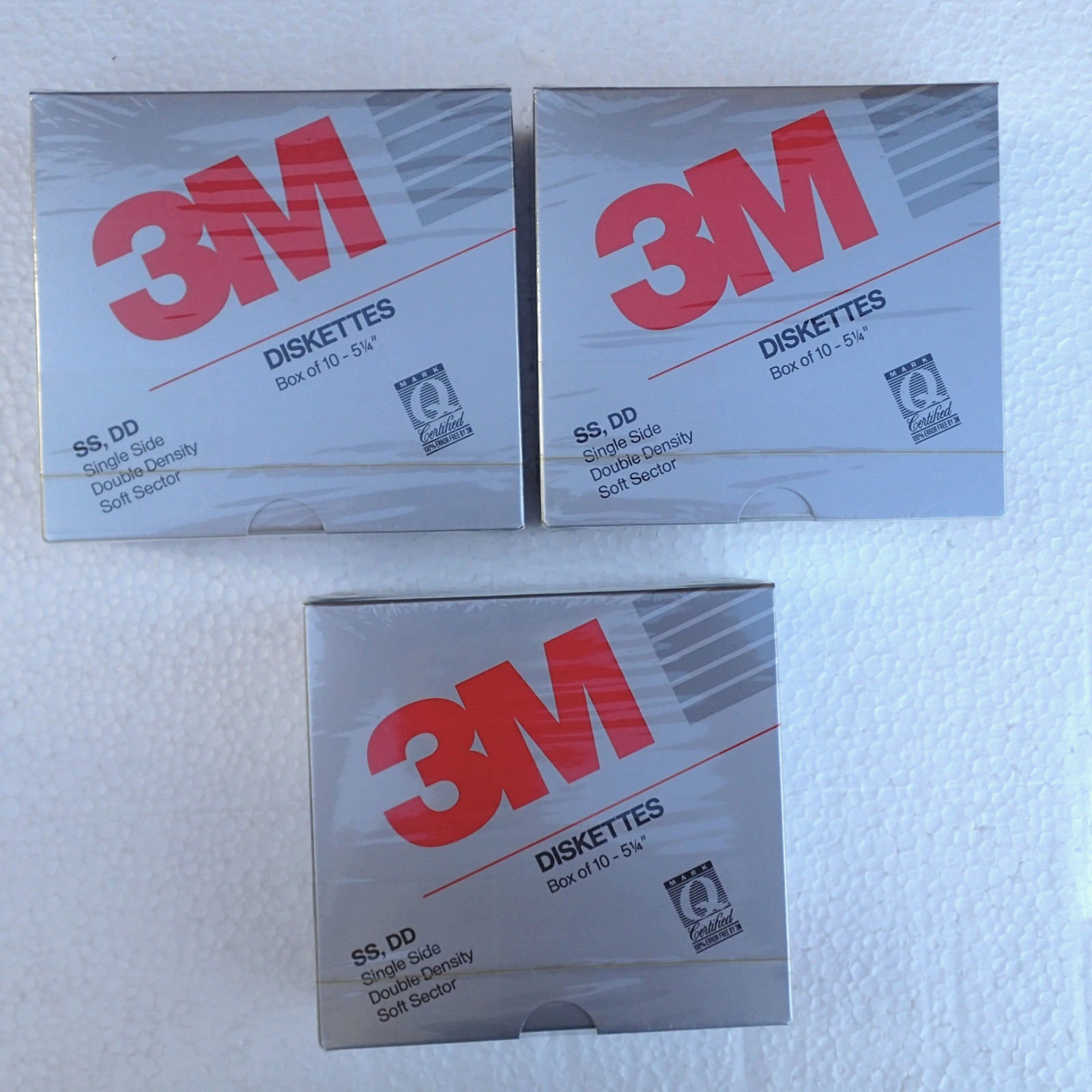 3 Boxes - 3M SS DD 5.25" Single Side Double Density Diskettes Floppy Discs NOS