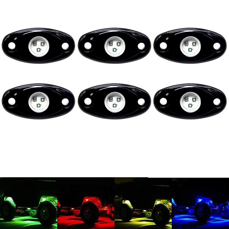 Opp Ulite Rgb Rock Lights 6Pods Multicolor Neon Accent Underglow Lighting Kit