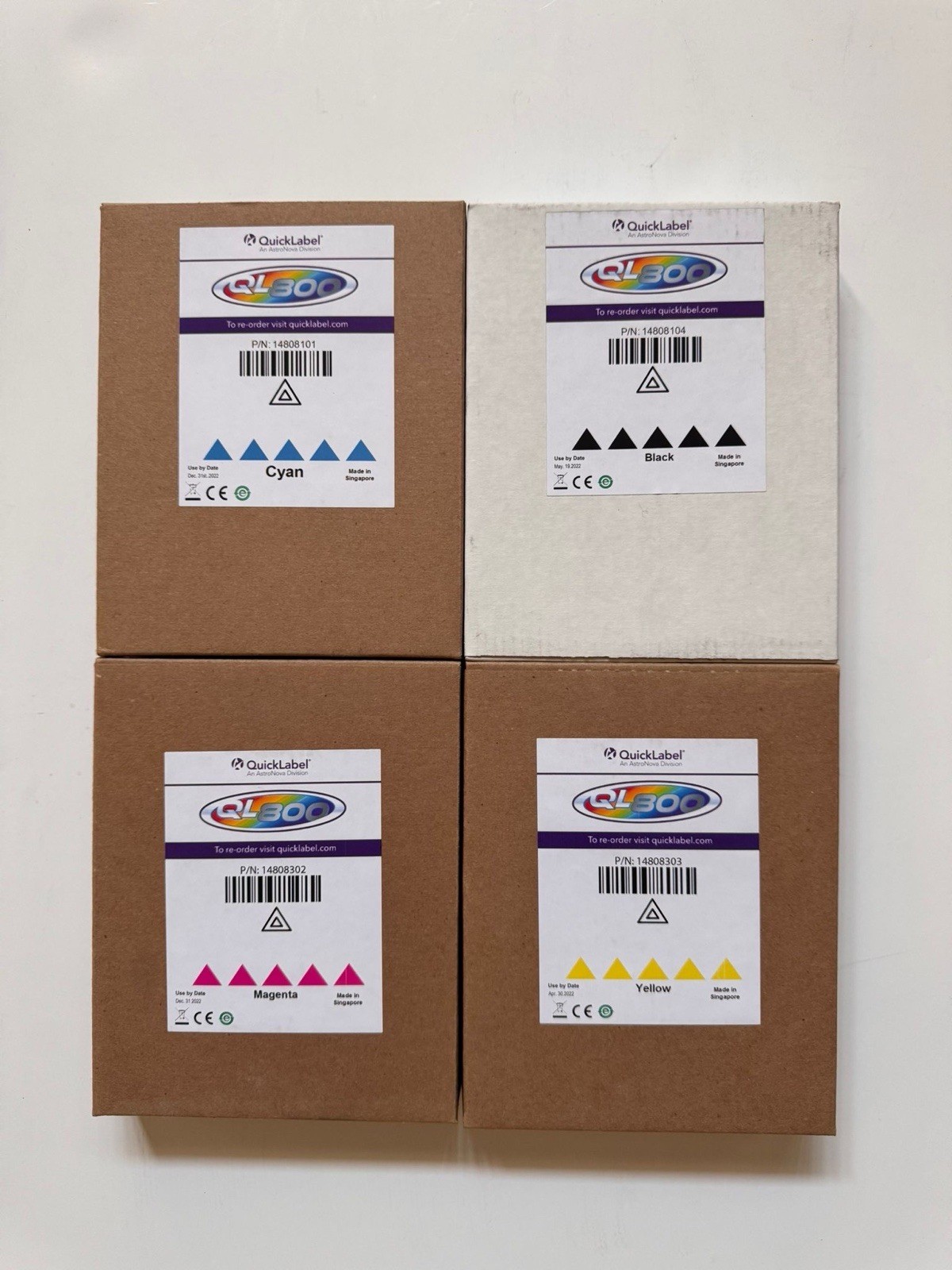 Set 4 genuine AstroNova QuickLabel Inkjet cartridge QL800 Sealed