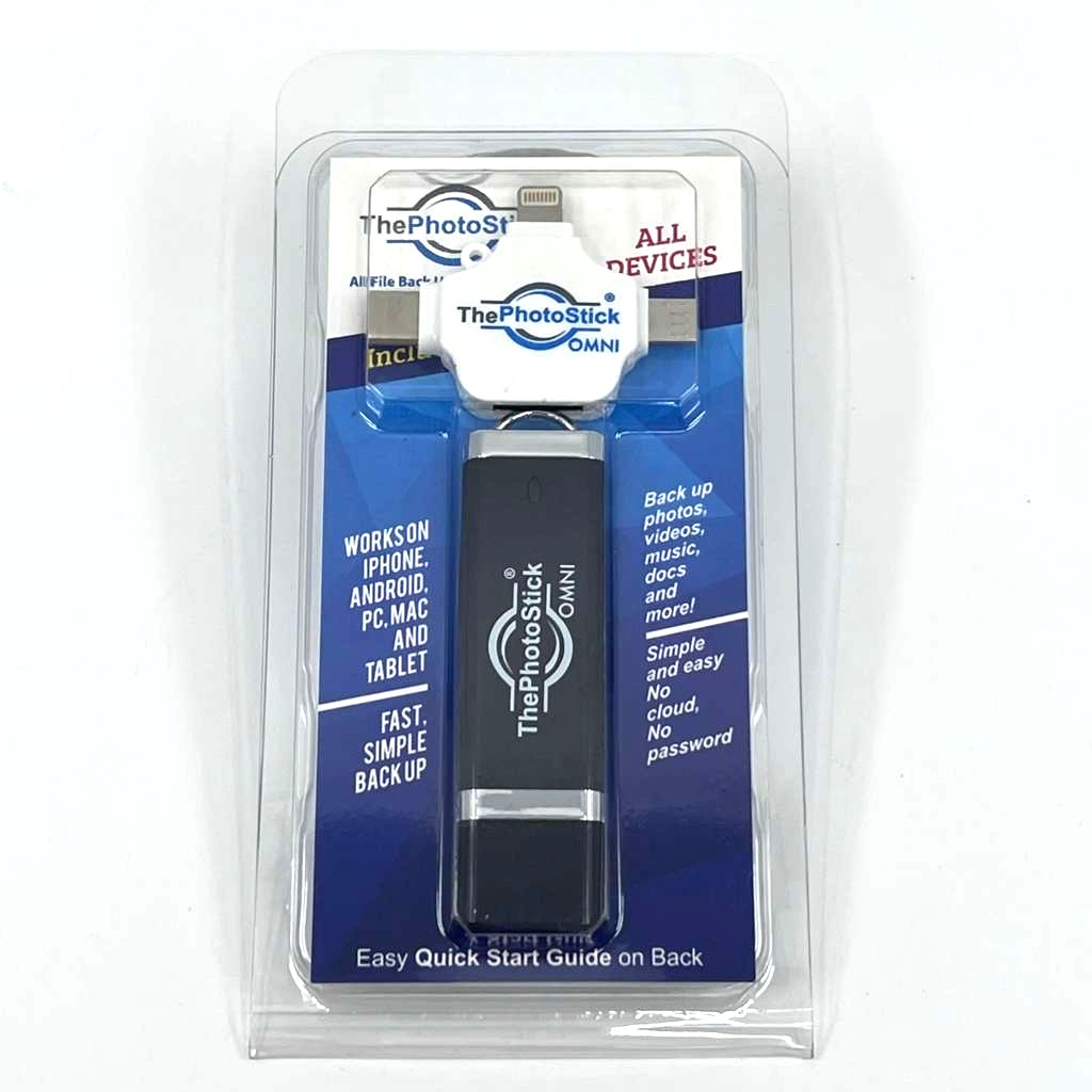 ThePhotoStick Omni 128GB USB Backup Drive iPhone Android PC Mac New Sealed