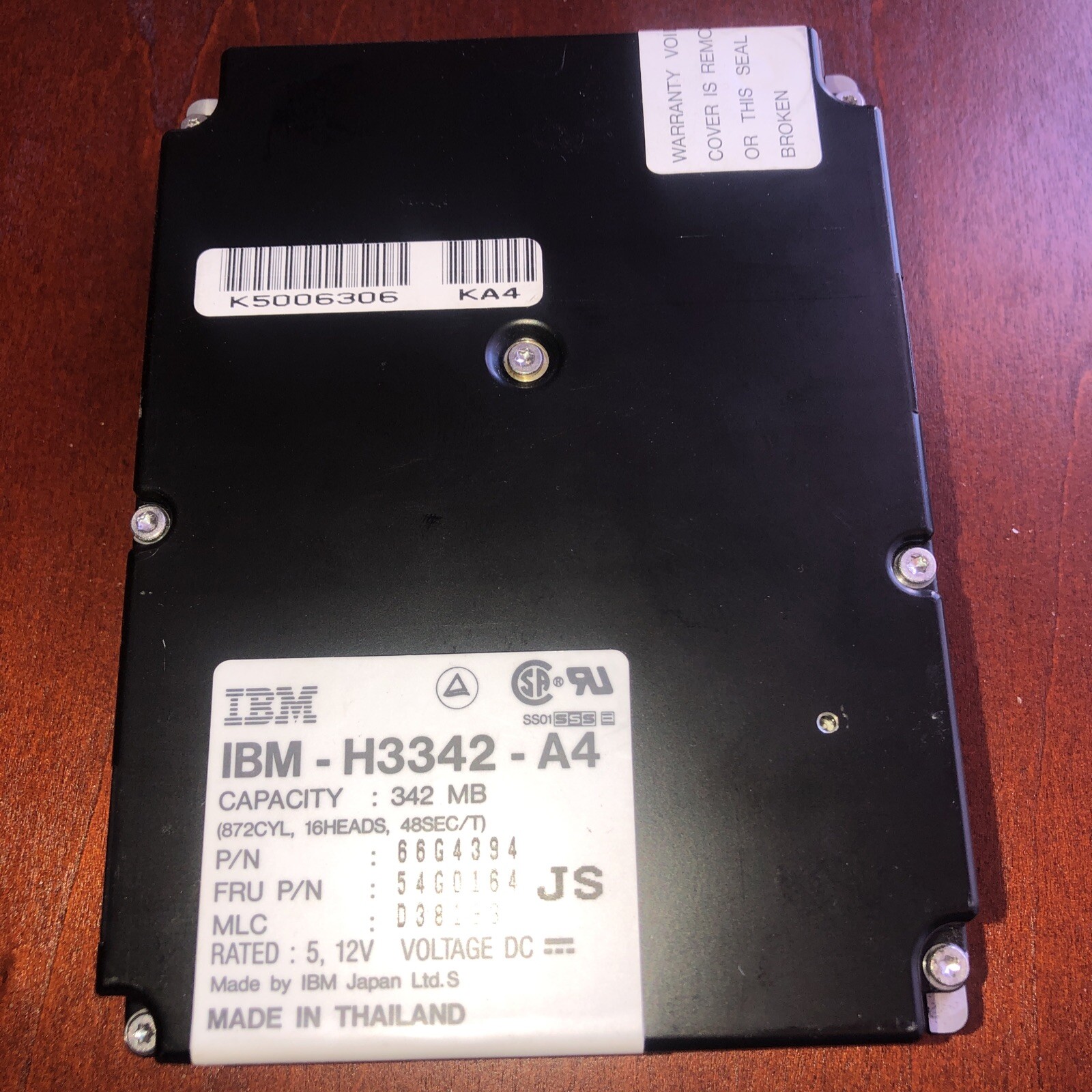 IBM H3342-A4 3.5" 342MB 3.6K ATA IDE HDD  Vintage